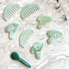 Moonie Green Jade Massage Comb